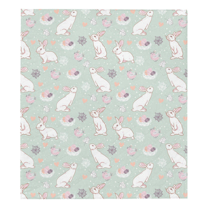 Rabbit Pattern Print Design RB011 Premium Quilt