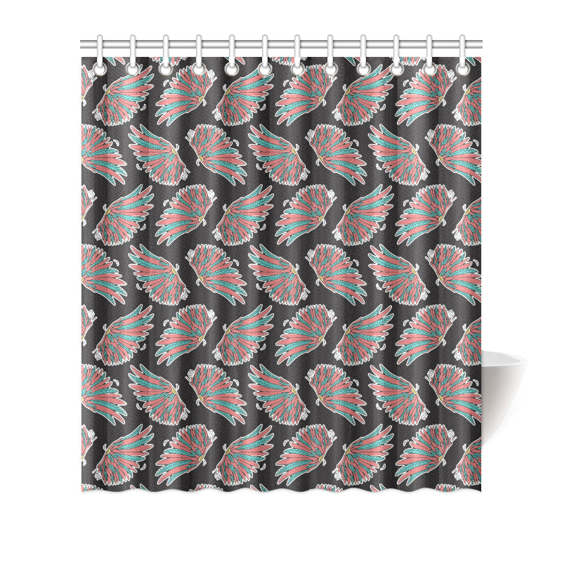 Angel Wings Pattern Print Design 05 Shower Curtain