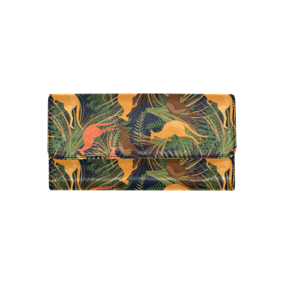 Kangaroos Pattern Print Design 07 Women's Trifold Wallet