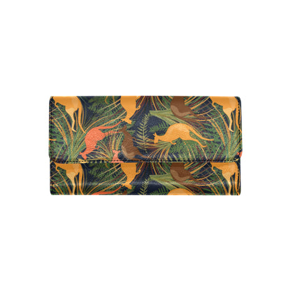 Kangaroos Pattern Print Design 07 Women's Trifold Wallet