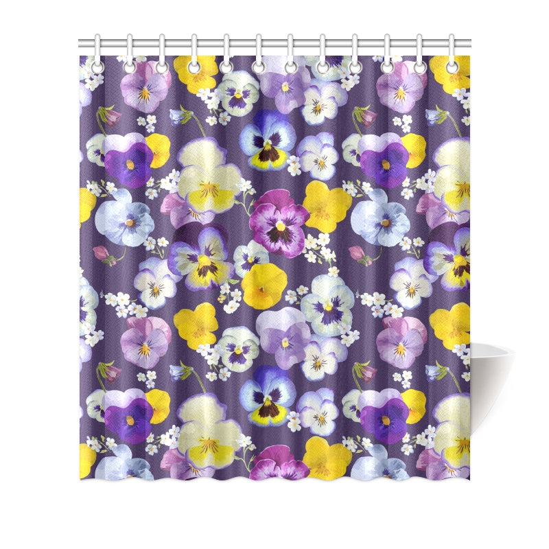 Pansy Pattern Print Design PS02 Shower Curtain