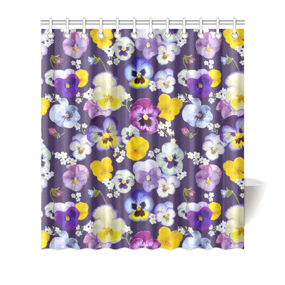 Pansy Pattern Print Design PS02 Shower Curtain