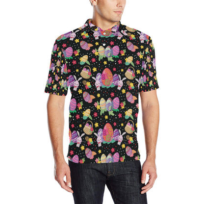 Easter Eggs Pattern Print Design RB06 Men Polo Shirt