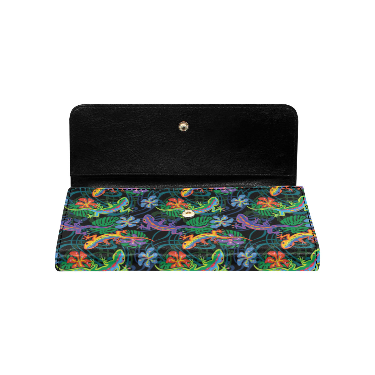 Gecko Colorful Pattern Print Design 01 Women's Trifold Wallet