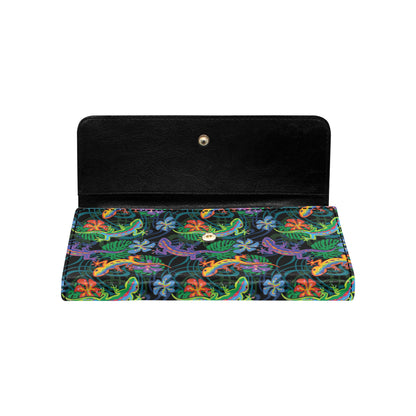 Gecko Colorful Pattern Print Design 01 Women's Trifold Wallet