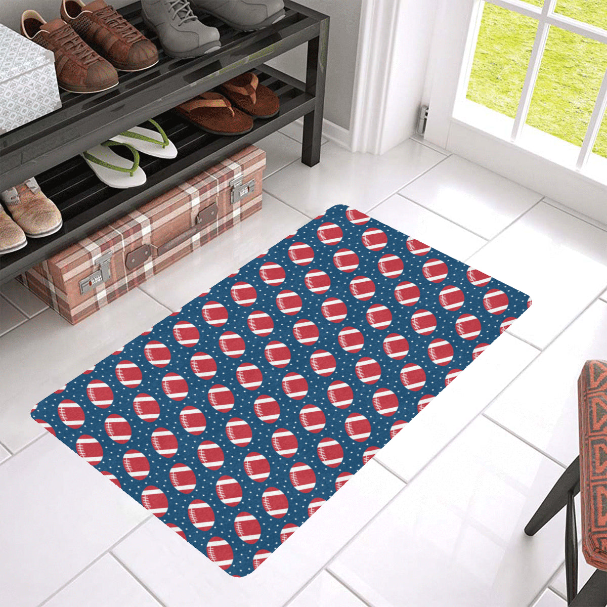 American Football Star Design Pattern Rubber Doormat