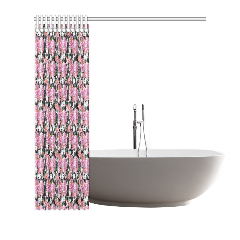 Dahlia Pattern Print Design 02 Shower Curtain