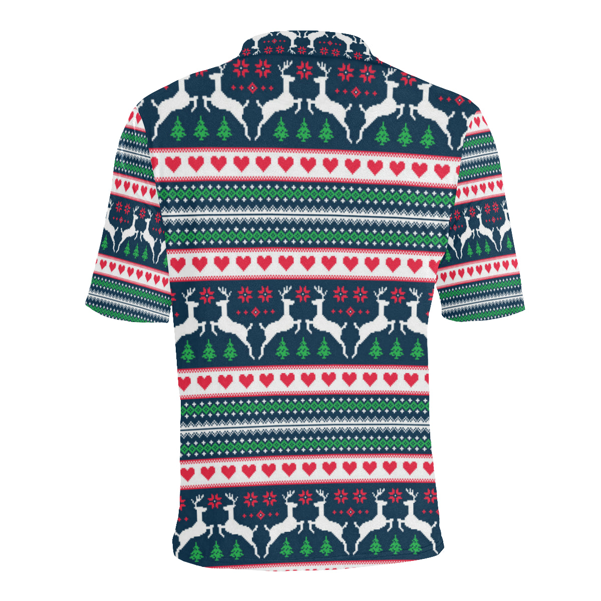 Reindeer Pattern Print Design 03 Men Polo Shirt