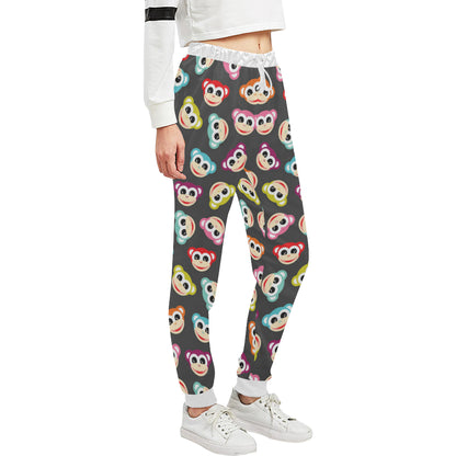 Monkey Head Design Themed Print Unisex Sweatpants