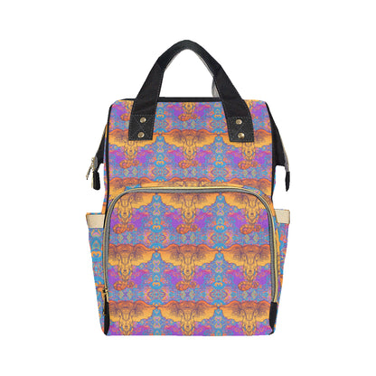 Gold Elephant Indian Diaper Bag Backpack