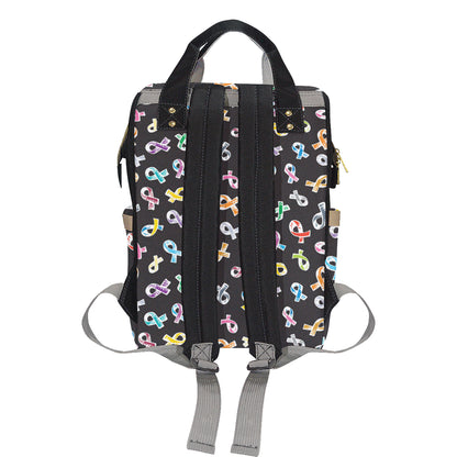 Cancer Awareness Pattern Print Design 02 Diaper Bag Backpack