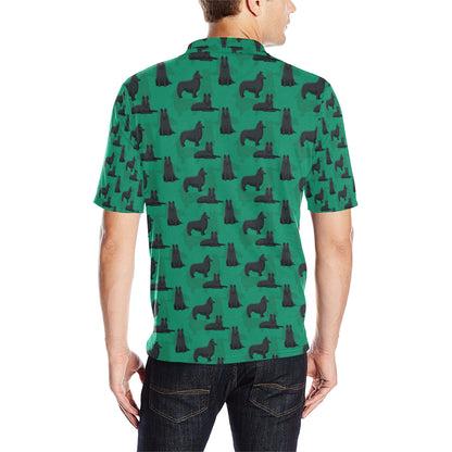 Belgian Sheepdog Pattern Print Design 01 Men Polo Shirt