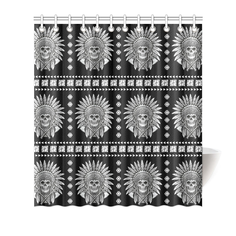 Native American Indian Skull Shower Curtain