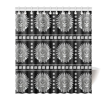 Native American Indian Skull Shower Curtain