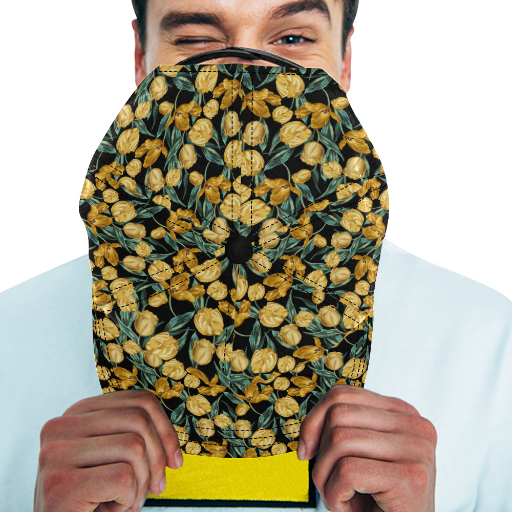 Elegant Yellow Tulip Print Snapback Cap