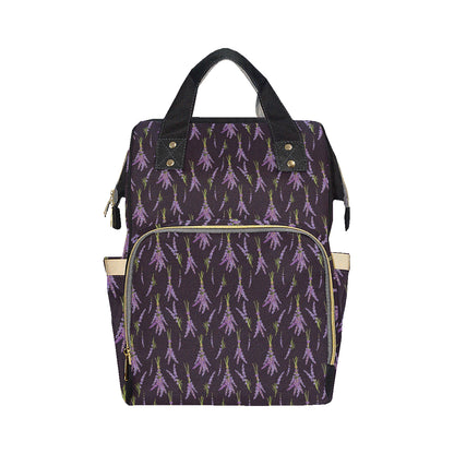 Lavender Pattern Print Design LV05 Diaper Bag Backpack