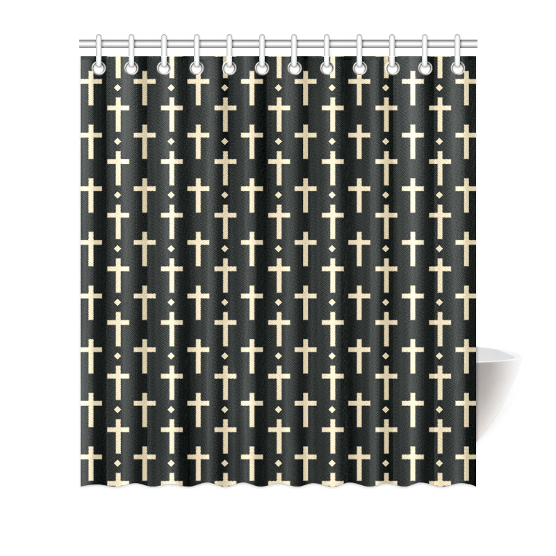 Cross Pattern Print Design 03 Shower Curtain
