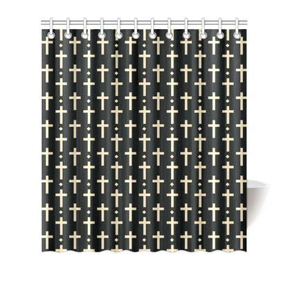 Cross Pattern Print Design 03 Shower Curtain