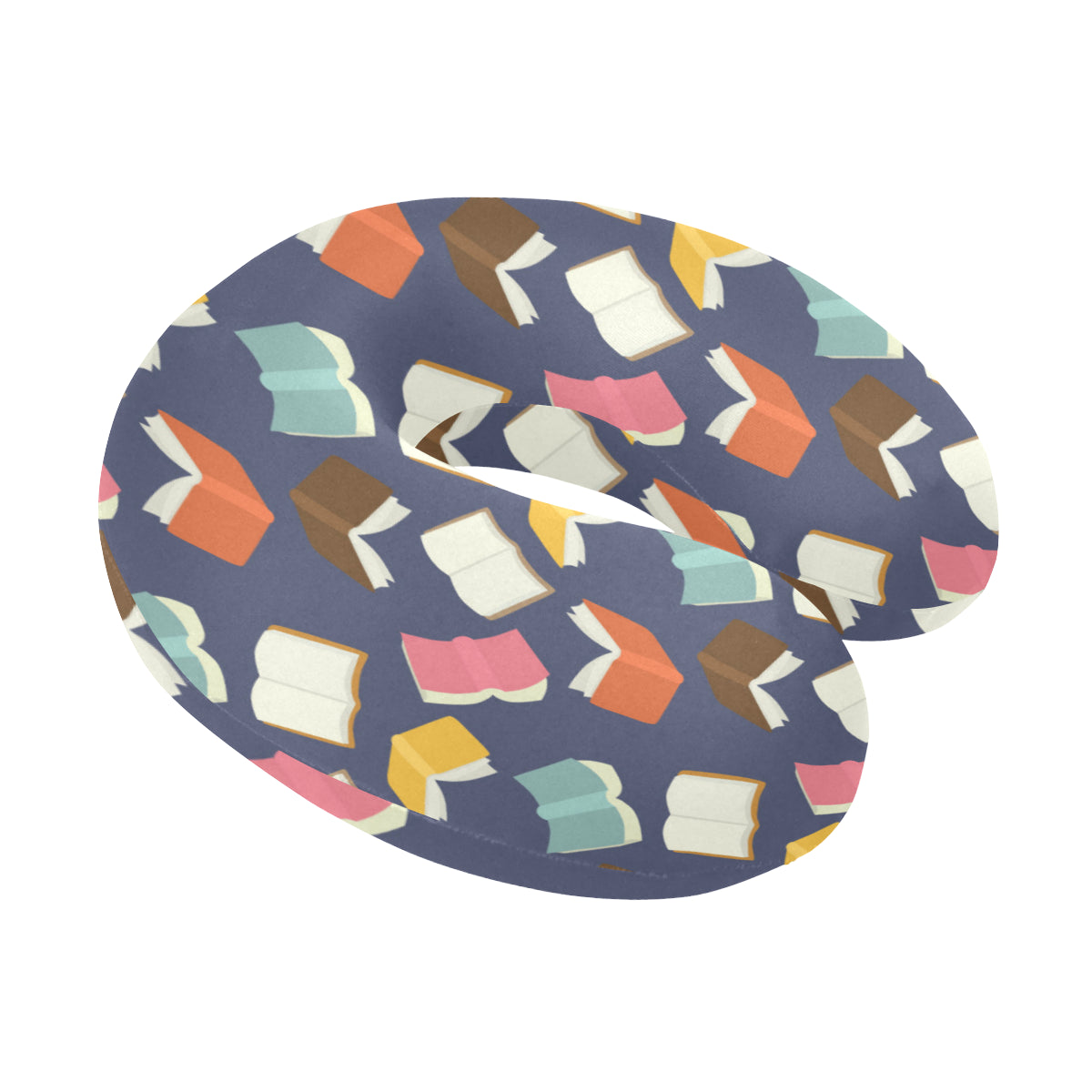 Book Pattern Print Design 01 U-Shaped Travel Neck Pillow
