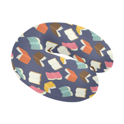 Book Pattern Print Design 01 U-Shaped Travel Neck Pillow