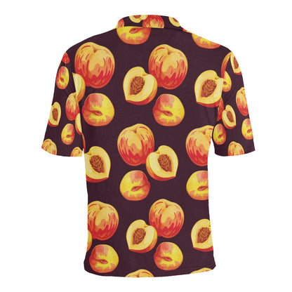 Peach Pattern Print Design A04 Men Polo Shirt