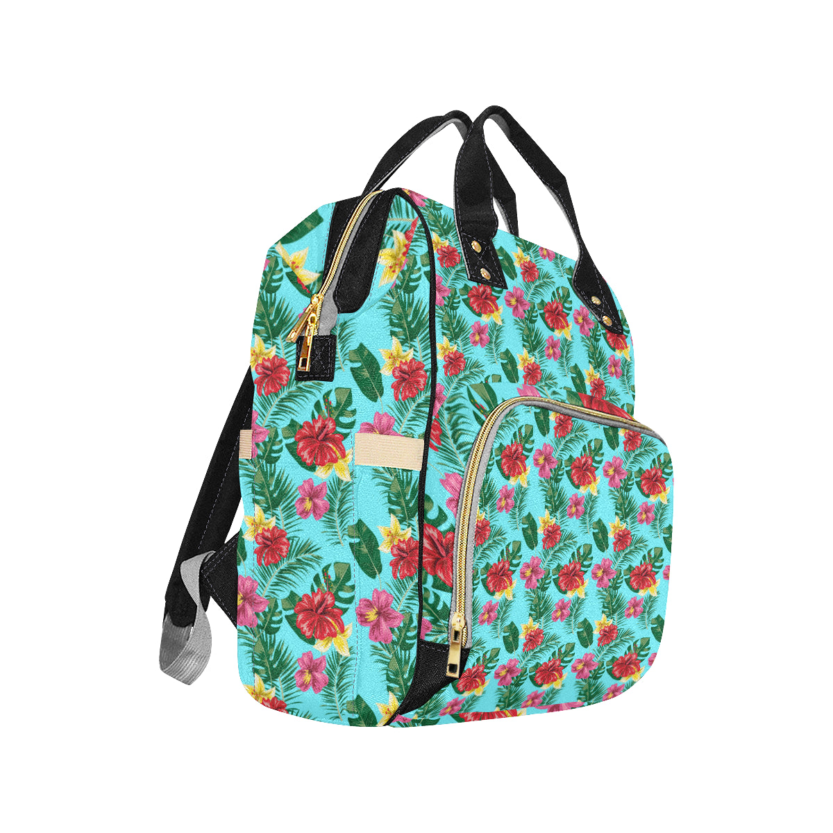 Hibiscus Hawaiian Flower Diaper Bag Backpack