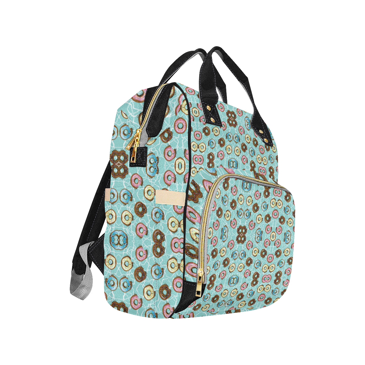 Emoji Donut Print Pattern Diaper Bag Backpack