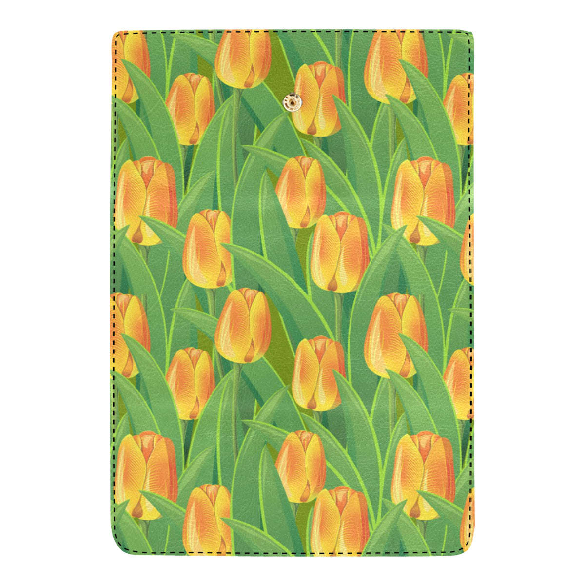 Tulip Orange Pattern Print Design TP07 Women's Trifold Wallet