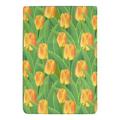 Tulip Orange Pattern Print Design TP07 Women's Trifold Wallet