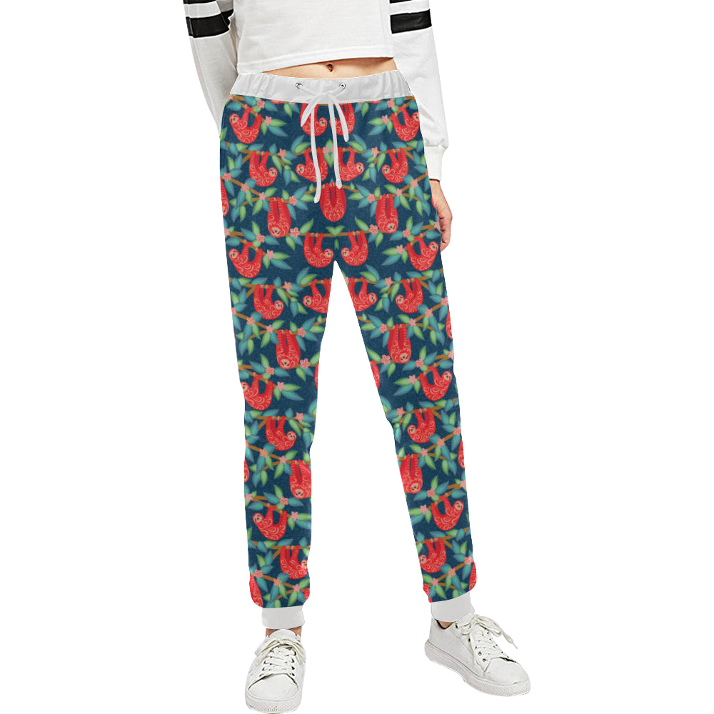 Sloth Red Design Themed Print Unisex Sweatpants