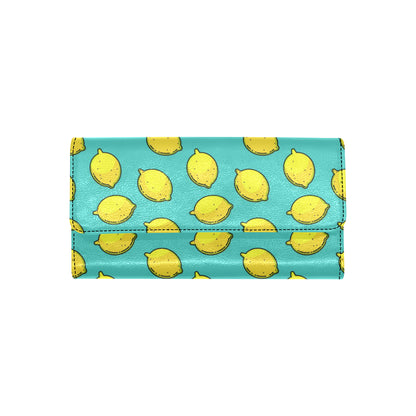 Lemon Pattern Print Design LM04 Women's Trifold Wallet