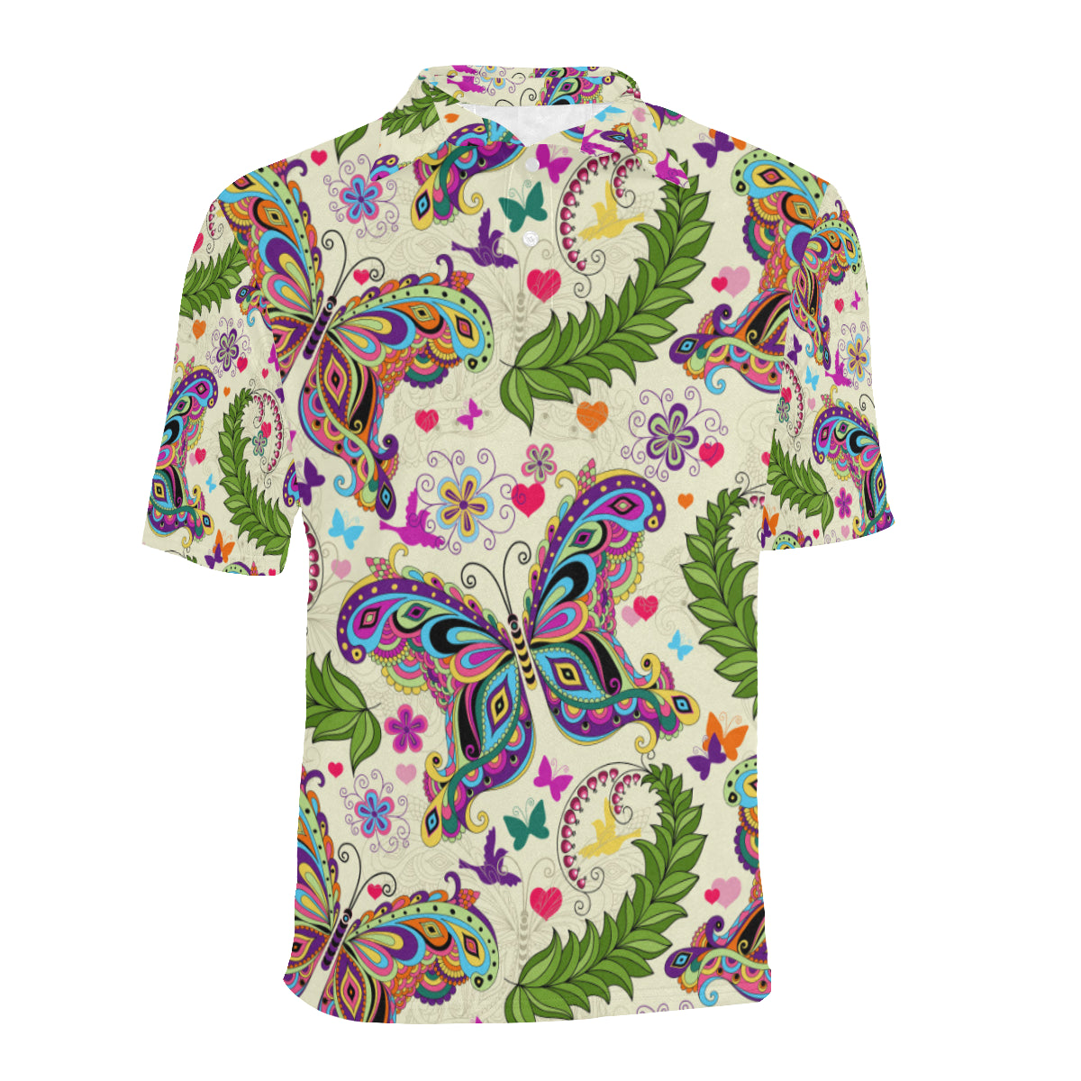 Butterfly Colorful Indian Style Men Polo Shirt
