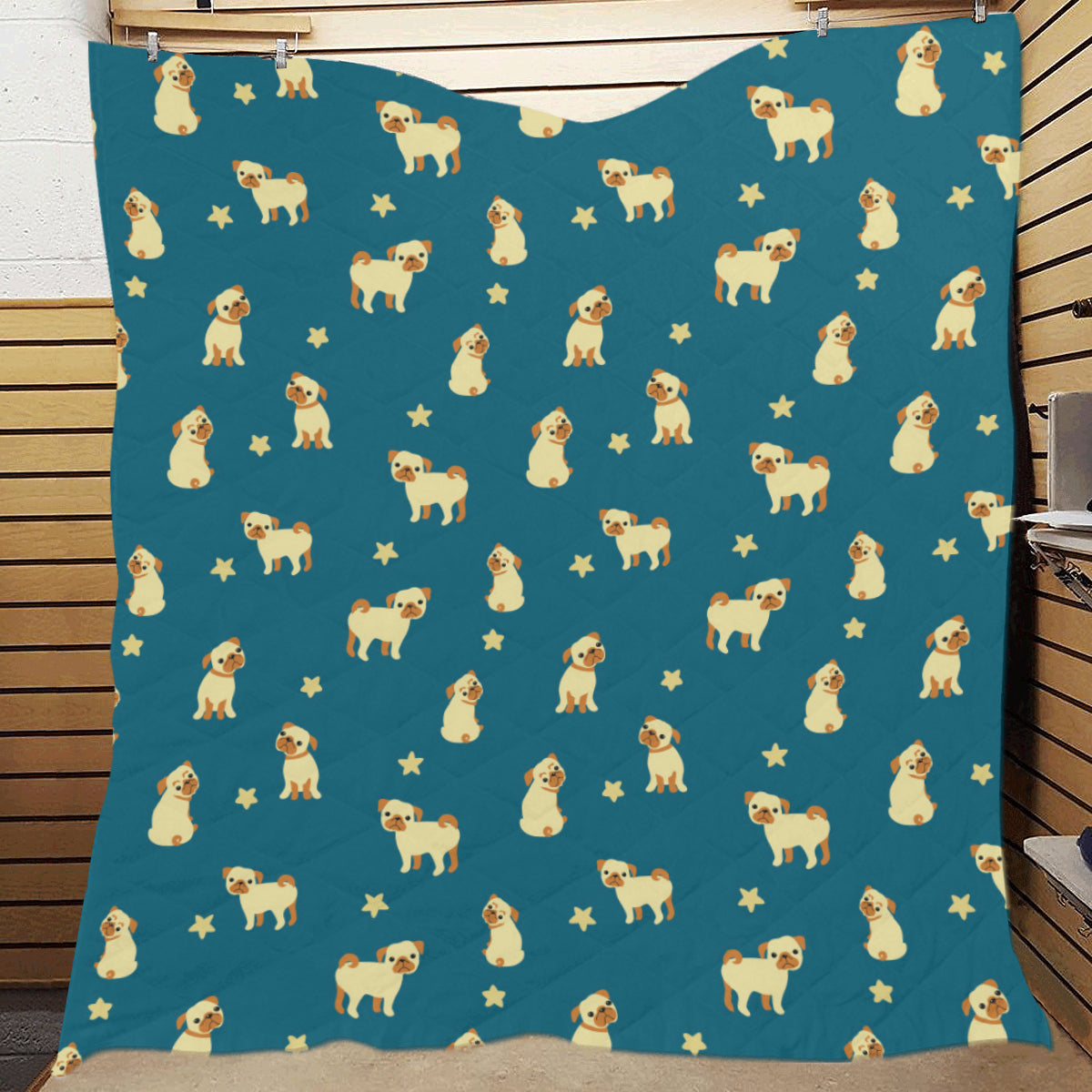 Pug Pattern Print Design A06 Premium Quilt