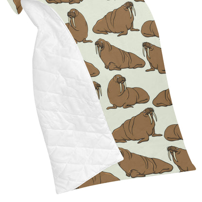 Walrus Pattern Print Design 03 Premium Quilt