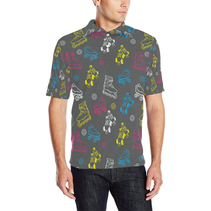Roller skate Pattern Print Design A02 Men Polo Shirt