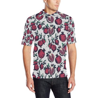 Pomegranate Pattern Print Design PG01 Men Polo Shirt