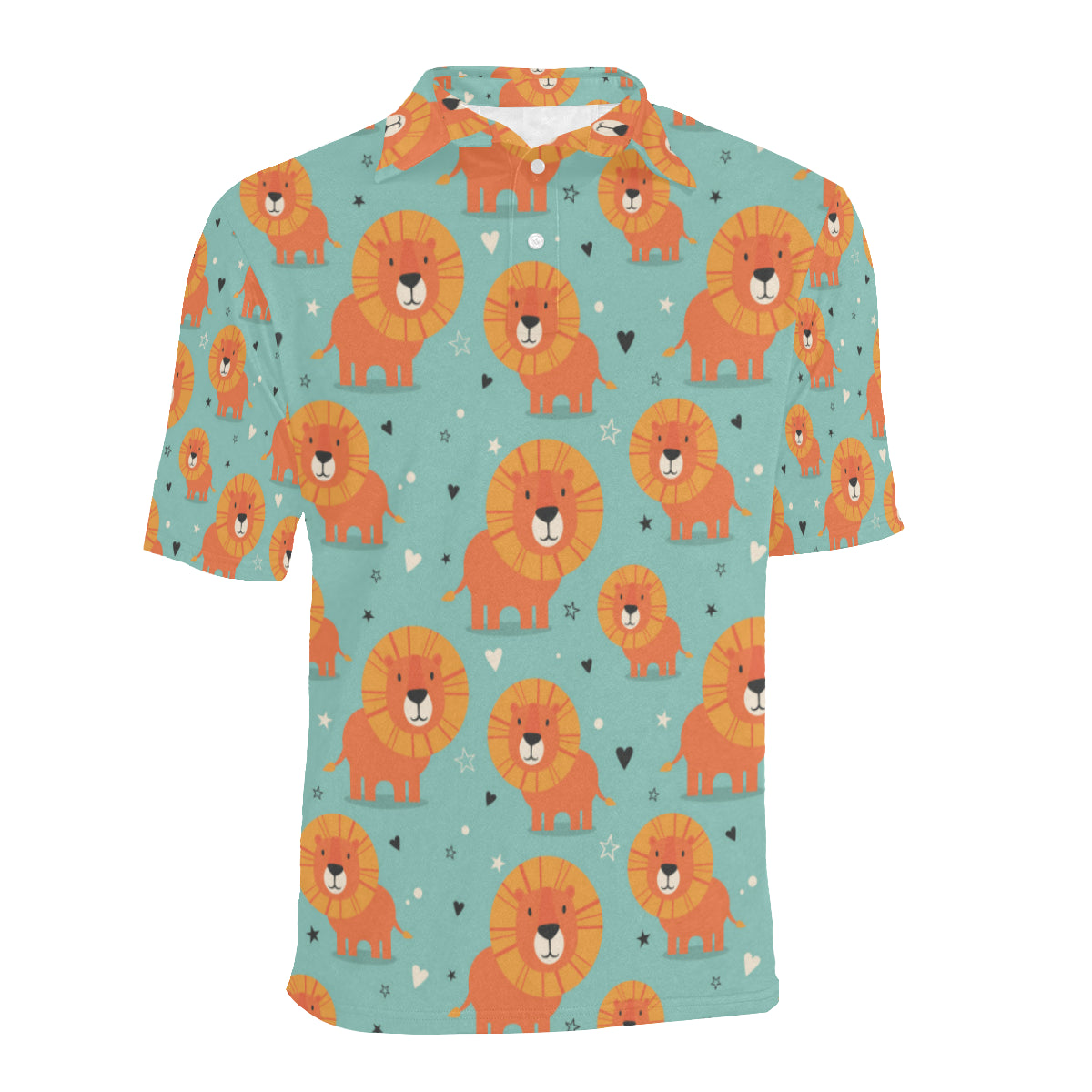Lion Baby Pattern Print Design 03 Men Polo Shirt