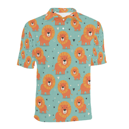 Lion Baby Pattern Print Design 03 Men Polo Shirt