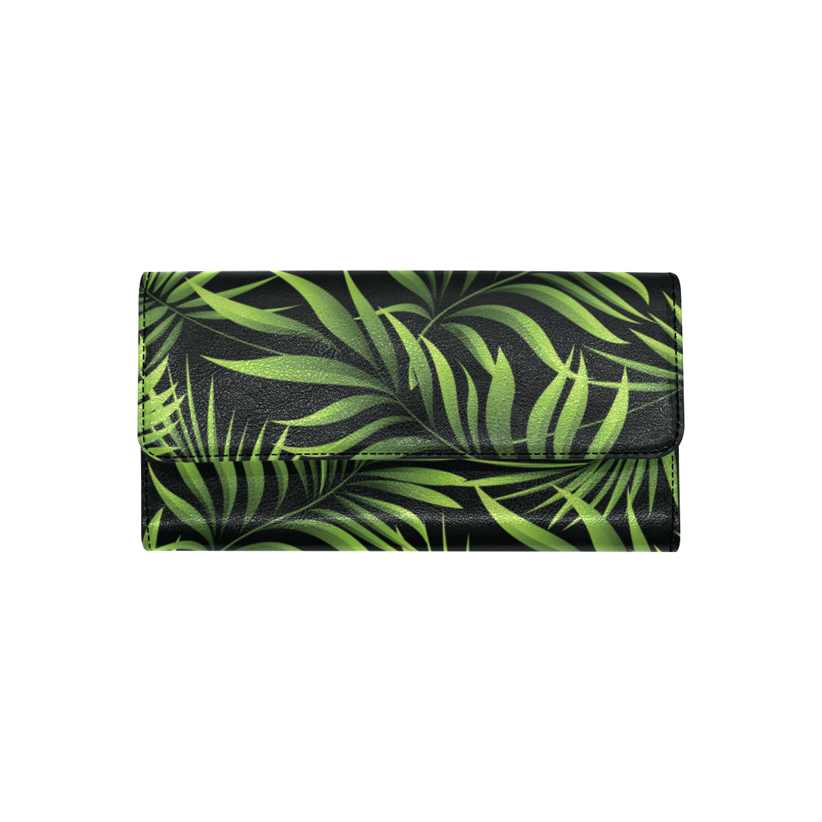 Palm Leaves Pattern Print Design PL07 Women's Trifold Wallet