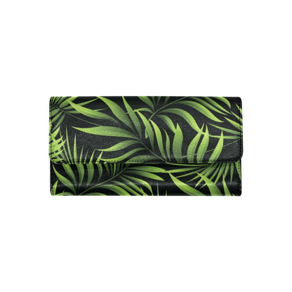 Palm Leaves Pattern Print Design PL07 Women's Trifold Wallet