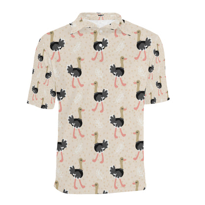 Ostrich Pattern Print Design 02 Men Polo Shirt