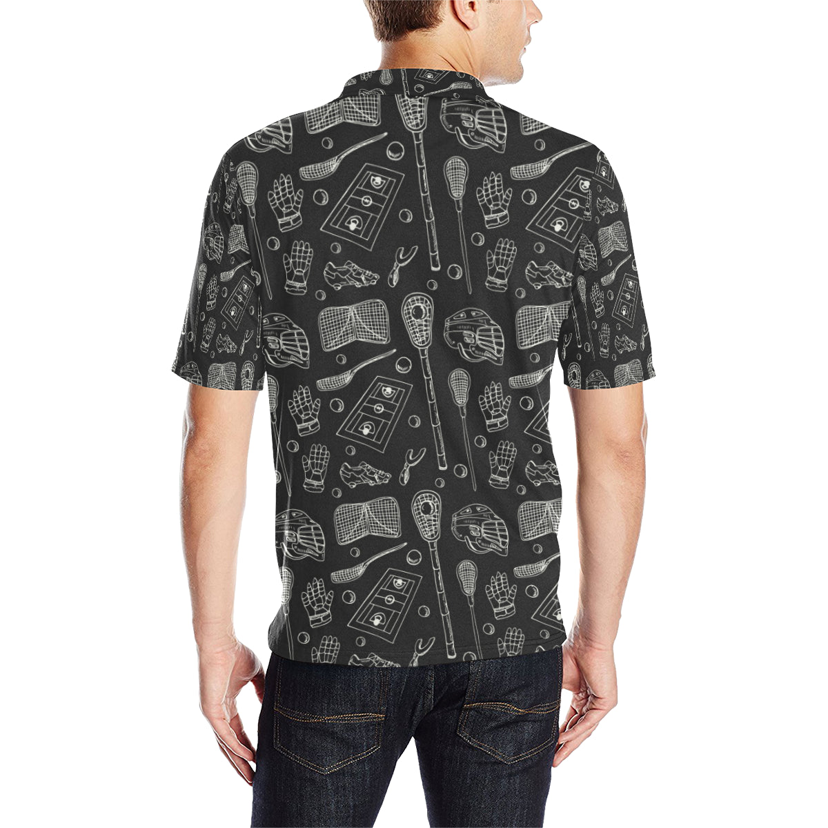 Lacrosse Pattern Print Design 01 Men Polo Shirt