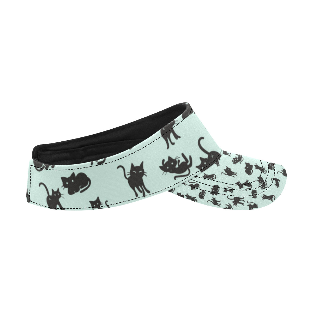 Black Cat Pattern Print Design 04 Unisex Sun Visor