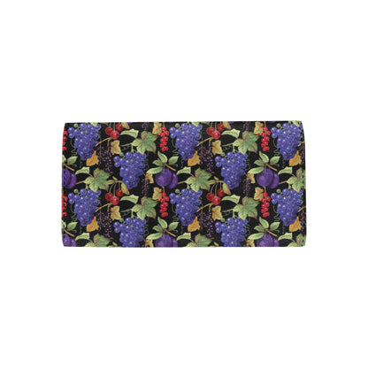 Grape Pattern Print Design GP05 Women's Trifold Wallet