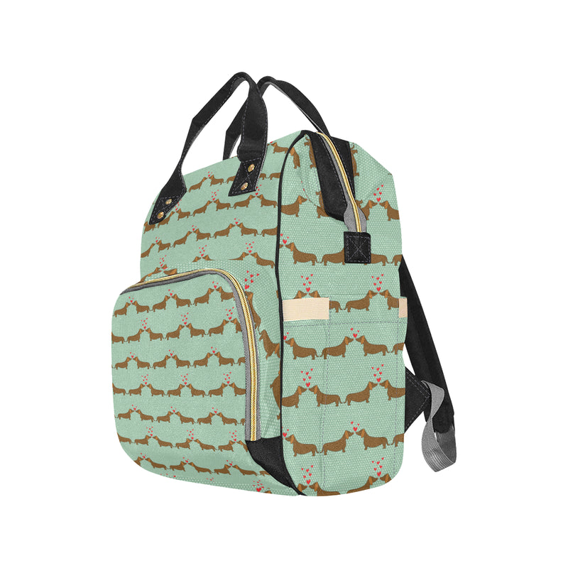 Dachshund Pattern Print Design 02 Diaper Bag Backpack
