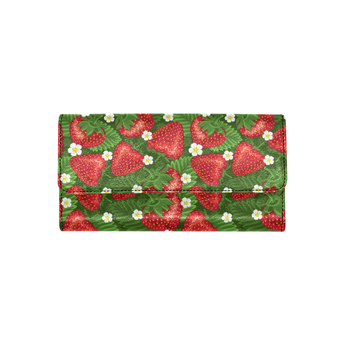 Strawberry Pattern Print Design SB05 Women's Trifold Wallet