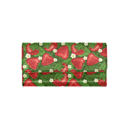 Strawberry Pattern Print Design SB05 Women's Trifold Wallet