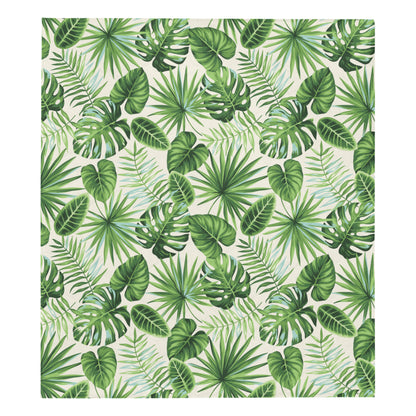 Palm Leaf Pattern Print Design A01 Premium Quilt