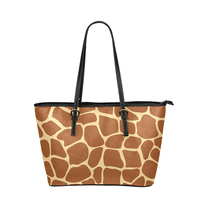 Giraffe Texture Print Leather Tote Bag