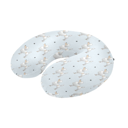 Poodle Pattern Print Design A05 U-Shaped Travel Neck Pillow